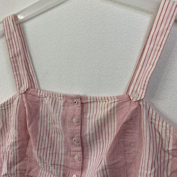 Tommy Jeans Crop Top Women 14 Pink White Sleeveless Hilfiger Logo Preppy Summer - Picture 15 of 15